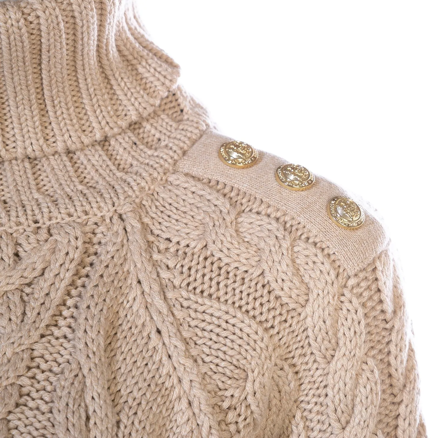 Holland Cooper Greenwich Chunky Cable Ladies Knitwear in Oatmeal