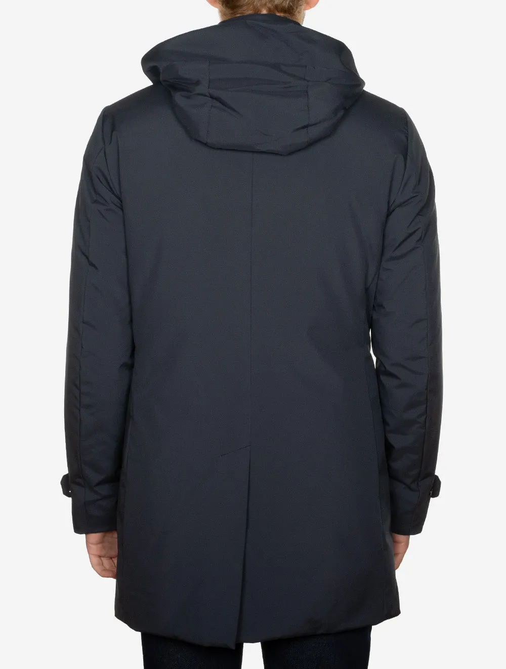 Hooded Down Coat Navy