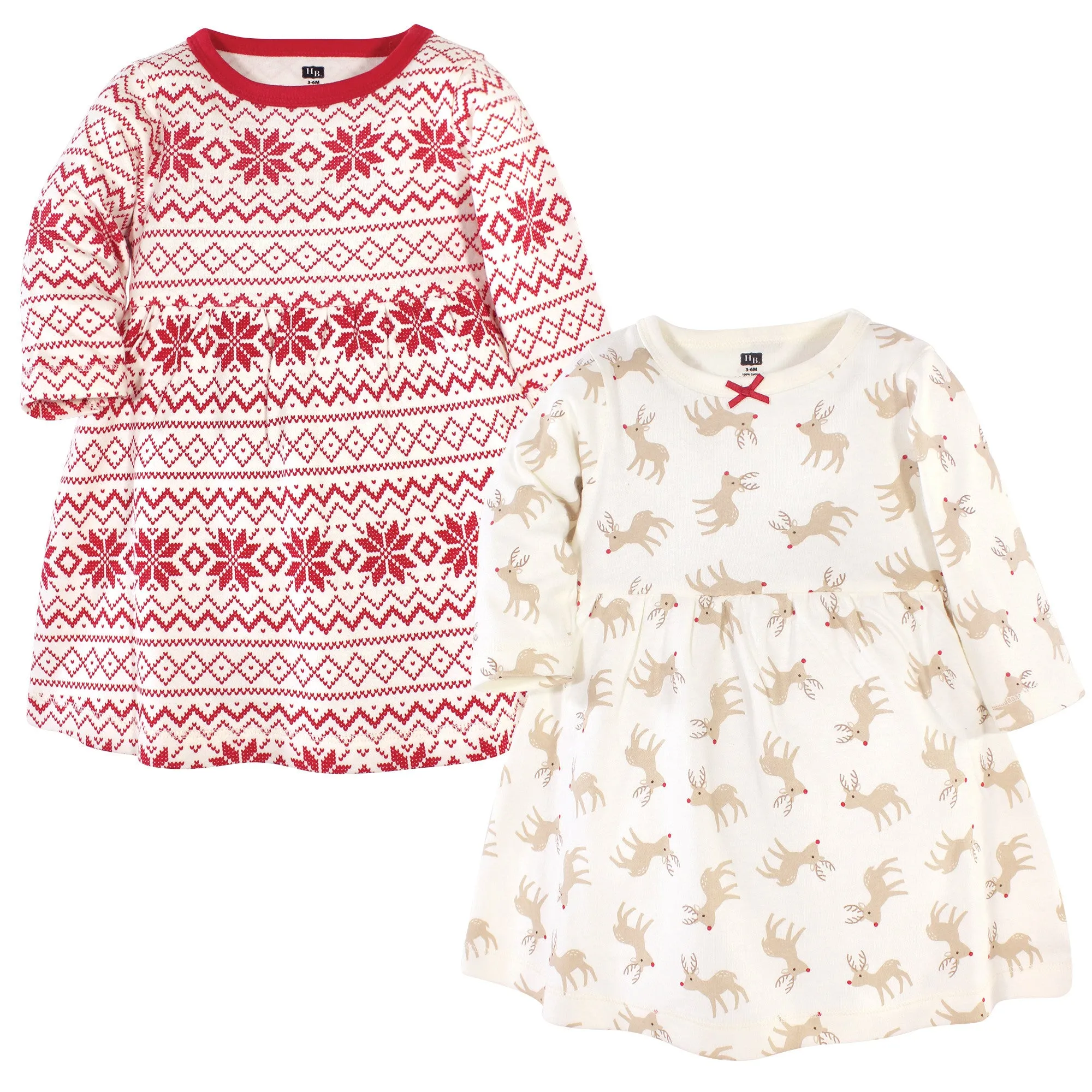 Hudson Baby Cotton Dresses, Reindeer