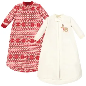 Hudson Baby Long-Sleeve Fleece Sleeping Bag, Reindeer