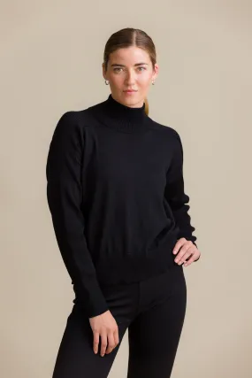 Ina Merino Polo Knit Black