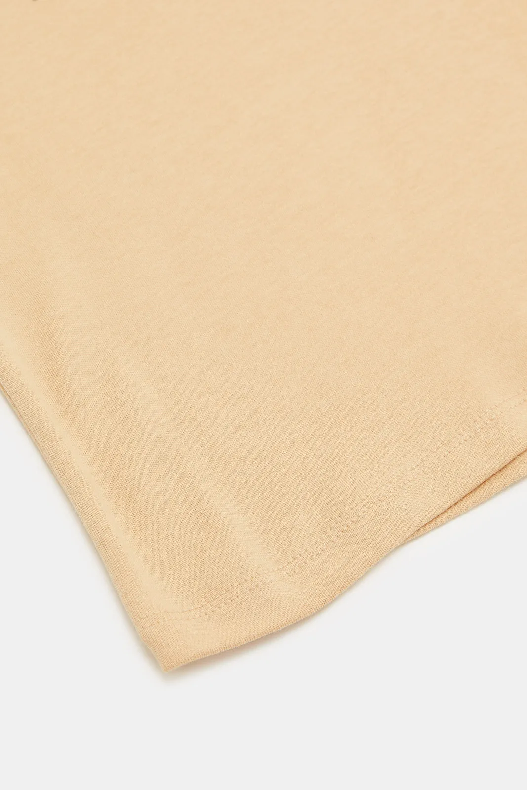 Infant Boys Beige High Neck T-Shirt