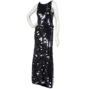 Joan Vass Black Knit and Paillettes Ensemble