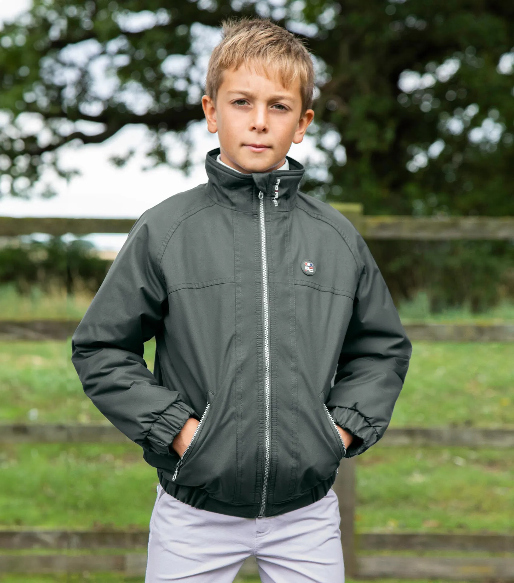 Junior Pro Rider Unisex Riding Jacket Anthracite Grey