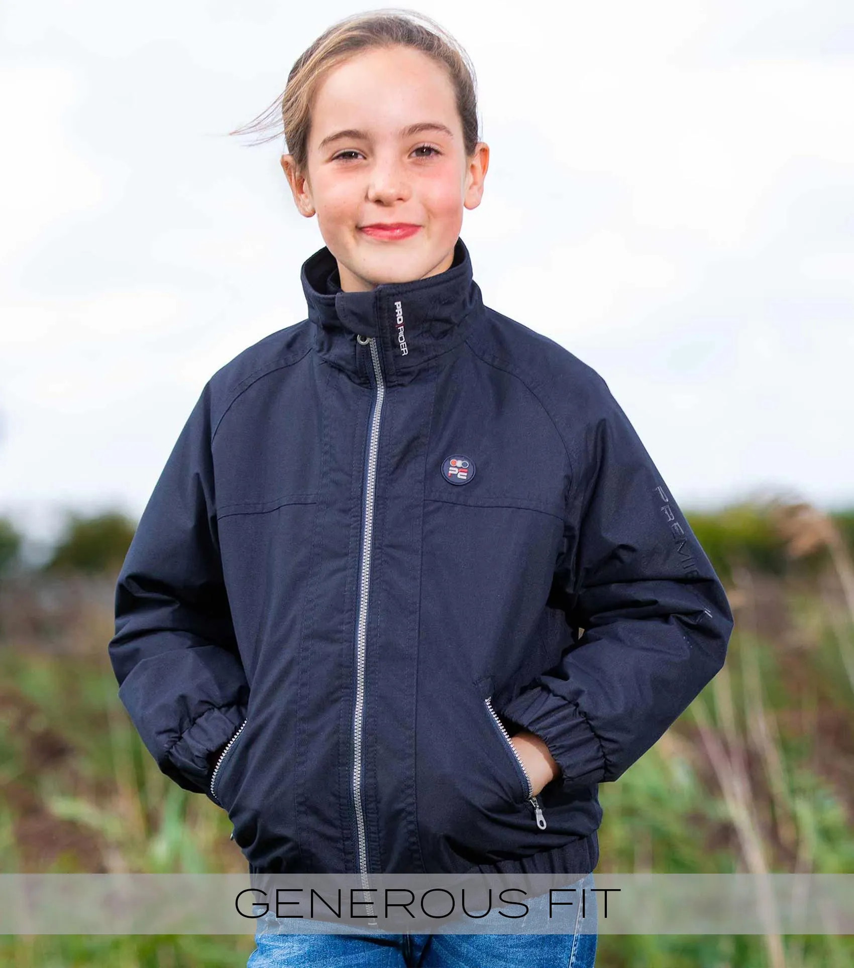 Junior Pro Rider Unisex Riding Jacket Navy