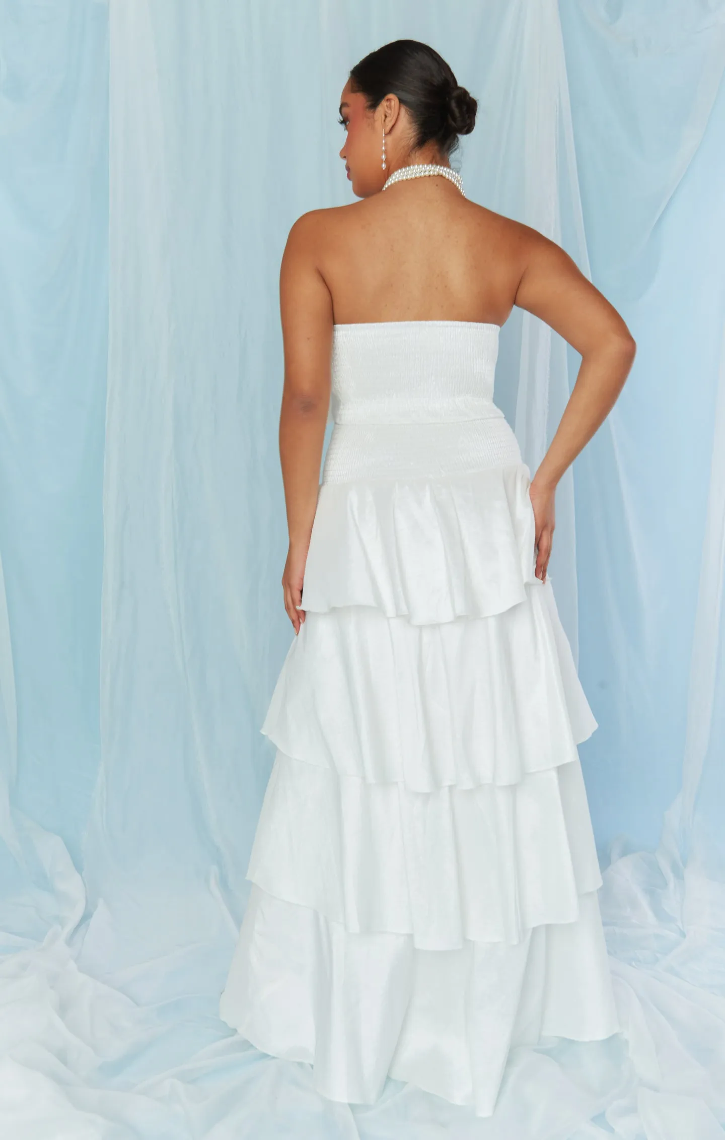 Katrina Swing Skirt ~ White Taffeta