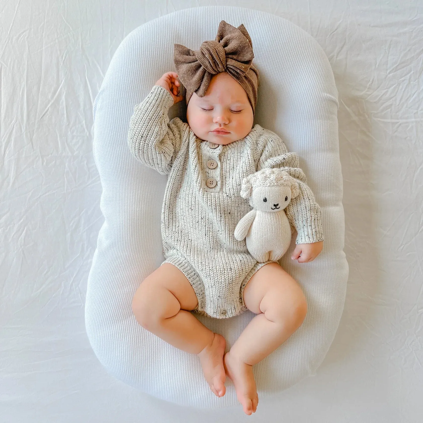 Knit Romper | Natural Fleck