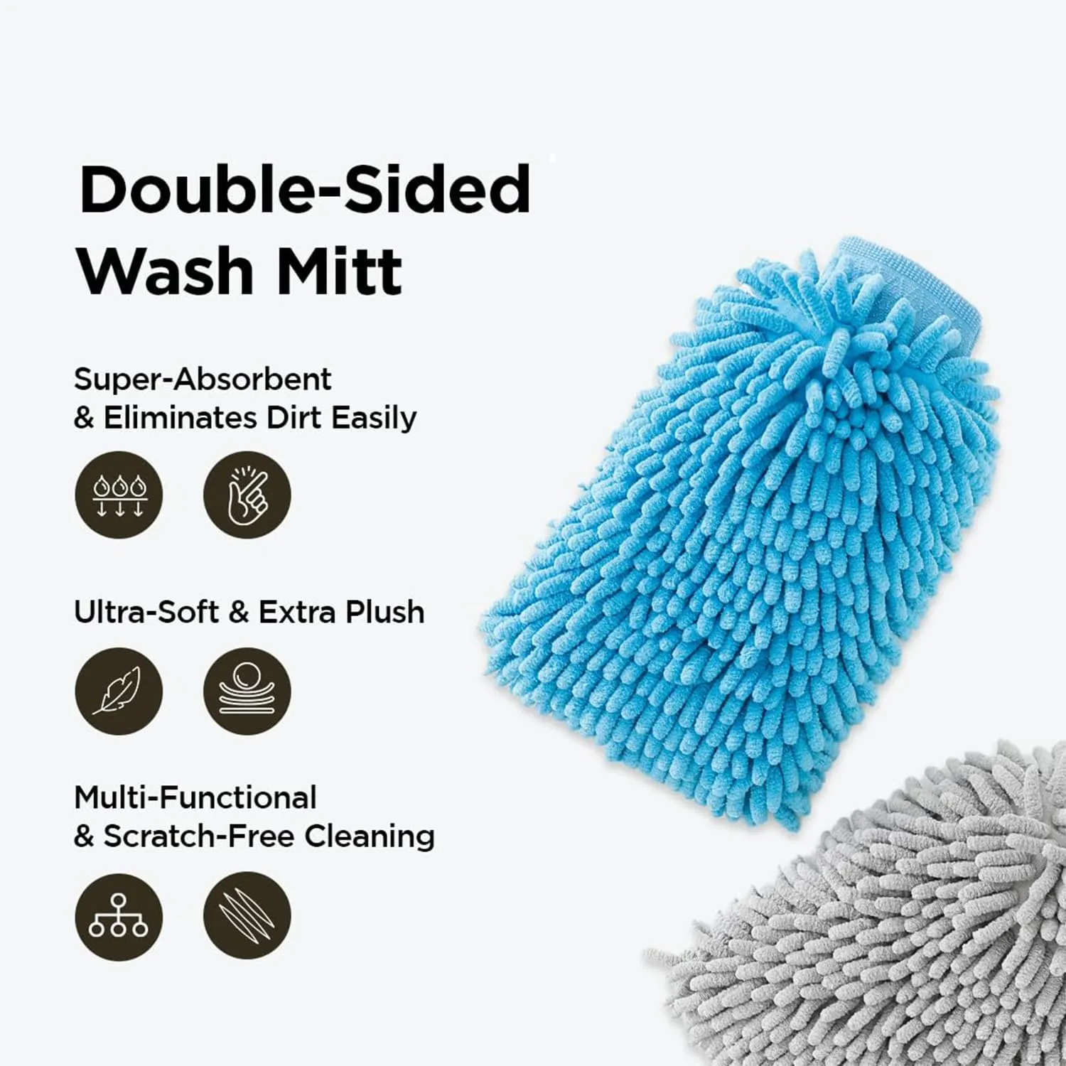 Kuber Industries Gloves | Microfiber Cleaning Gloves | Chenille Mitts for Kitchen | Hand Duster for Kitchen | 1000 GSM Hand Gloves | Double Sided Gloves | SHXNEFSST1 | Pack of 6 | Gray