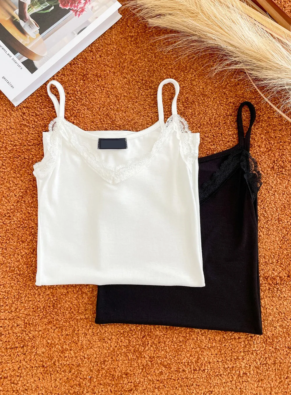 Lace Trim Camisole Top #B16