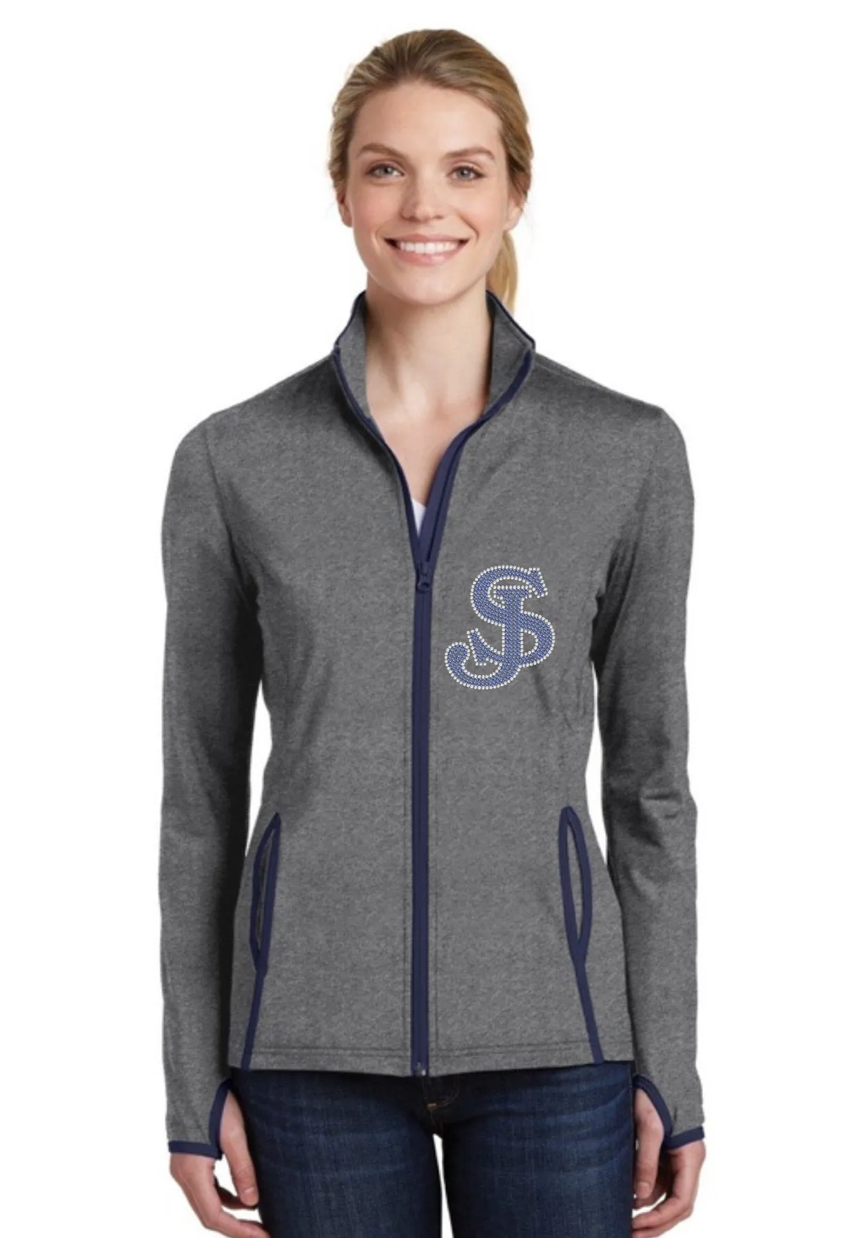 Ladies Sport-Wick stretch contrast full zip jacket-sjp