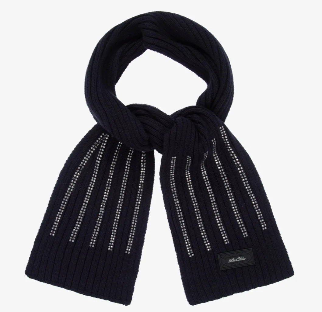 Le Chic Girls Navy Blue Diamanté Winter Scarf