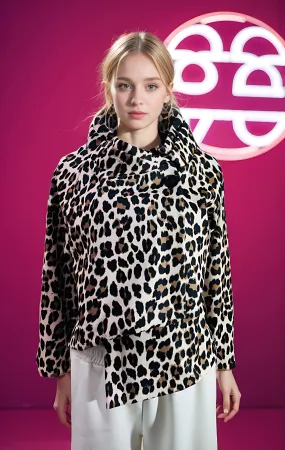 Leopard Print Double Brust with Lining Coat