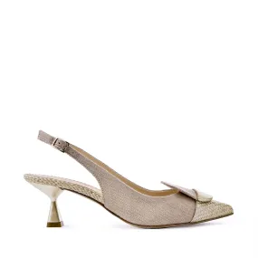 Lino Gold Sling Back Pumps