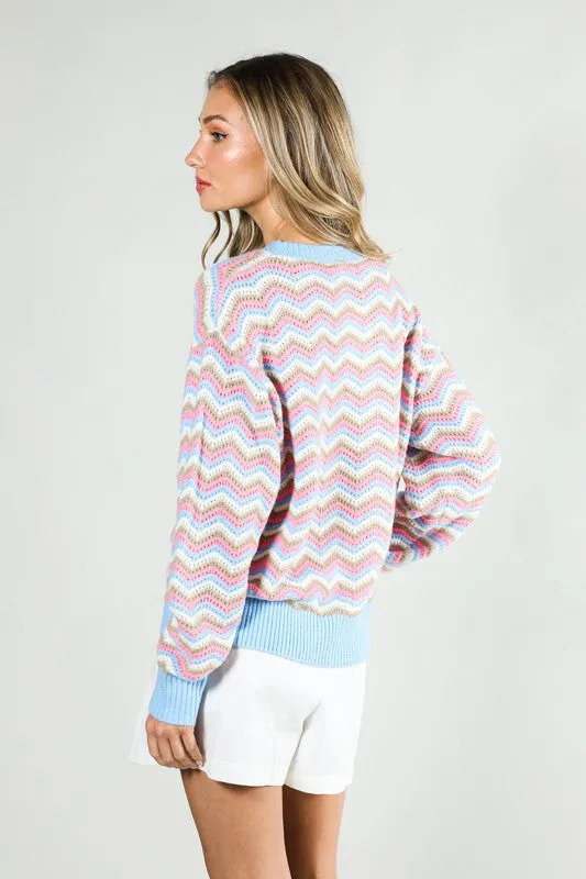 Long Sleeve Multi Color Sweater Top