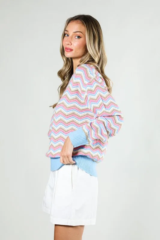 Long Sleeve Multi Color Sweater Top