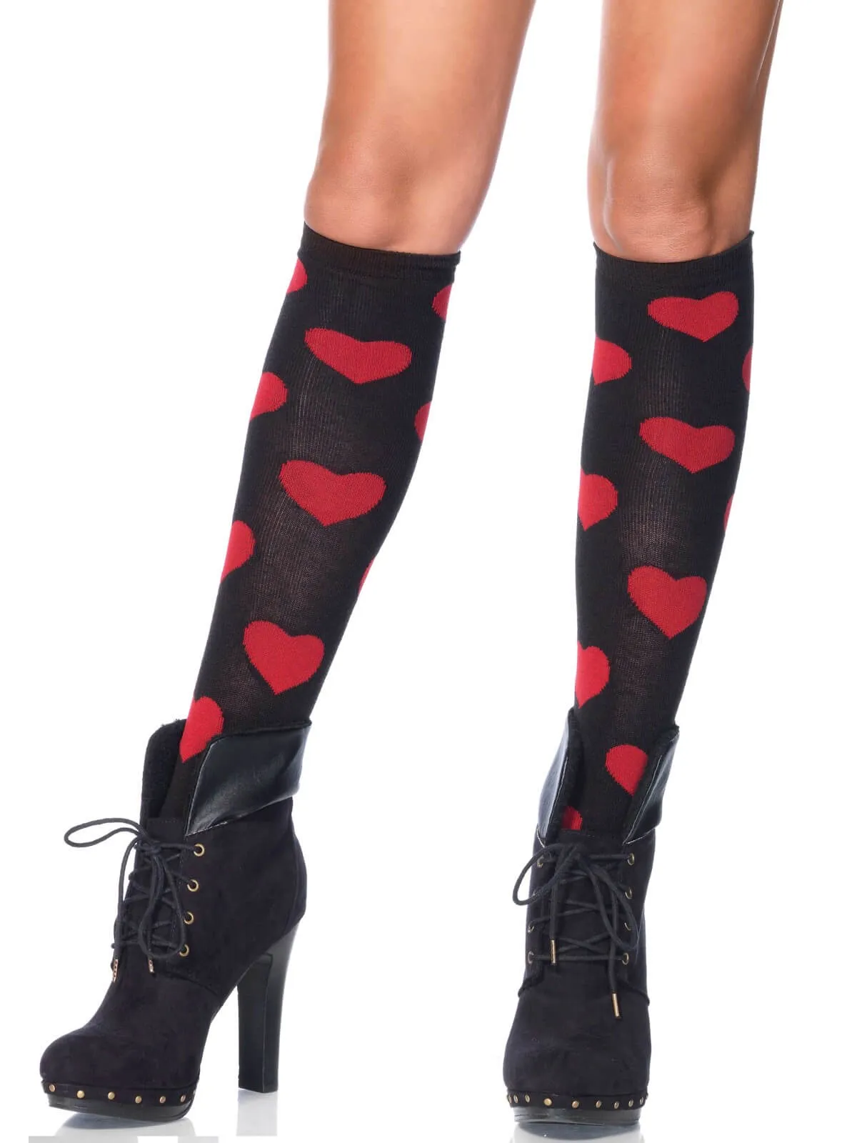 Love Sick heart knee highs