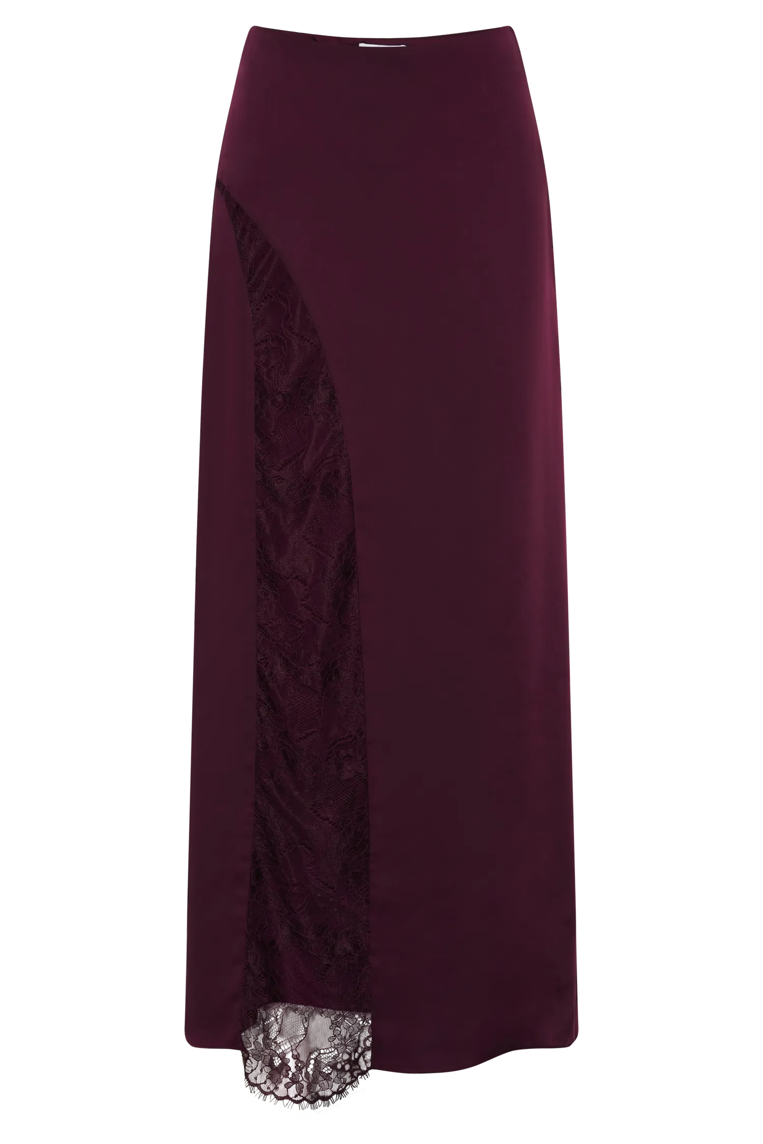 Luella Satin Lace Maxi Skirt - Plum