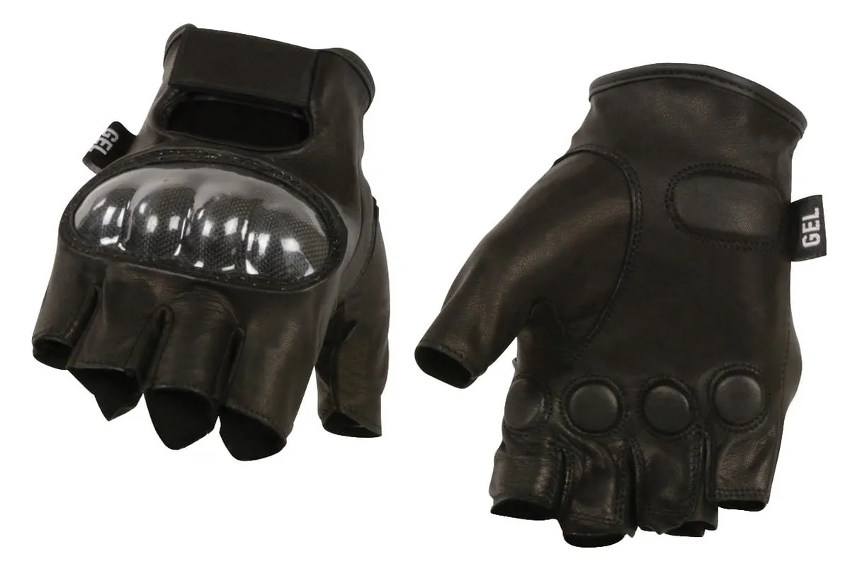 M Boss Motorcycle Apparel BOS37561 Men's Black Leather Fingerless