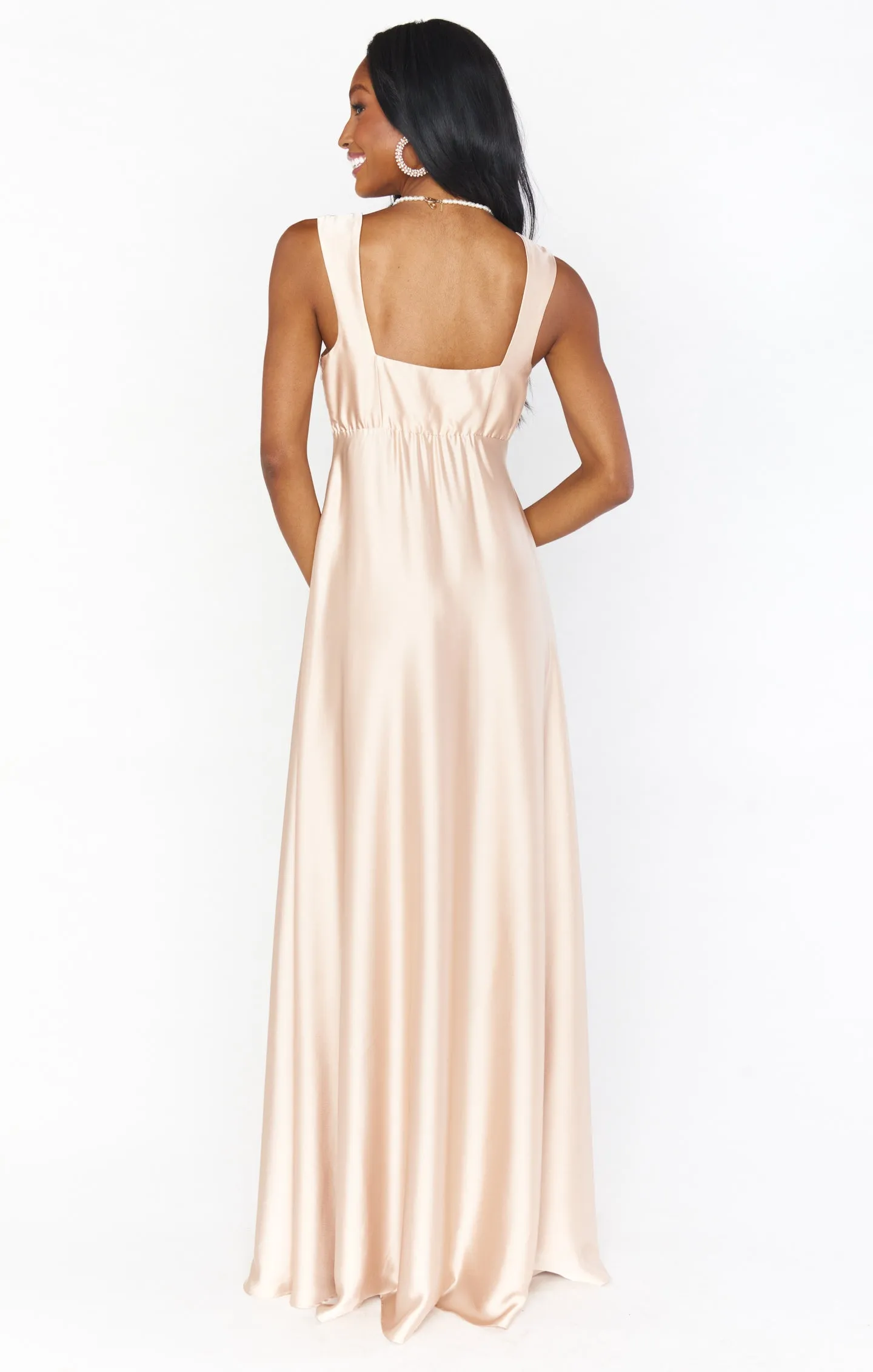 Madi Gown ~ Champagne Luxe Satin