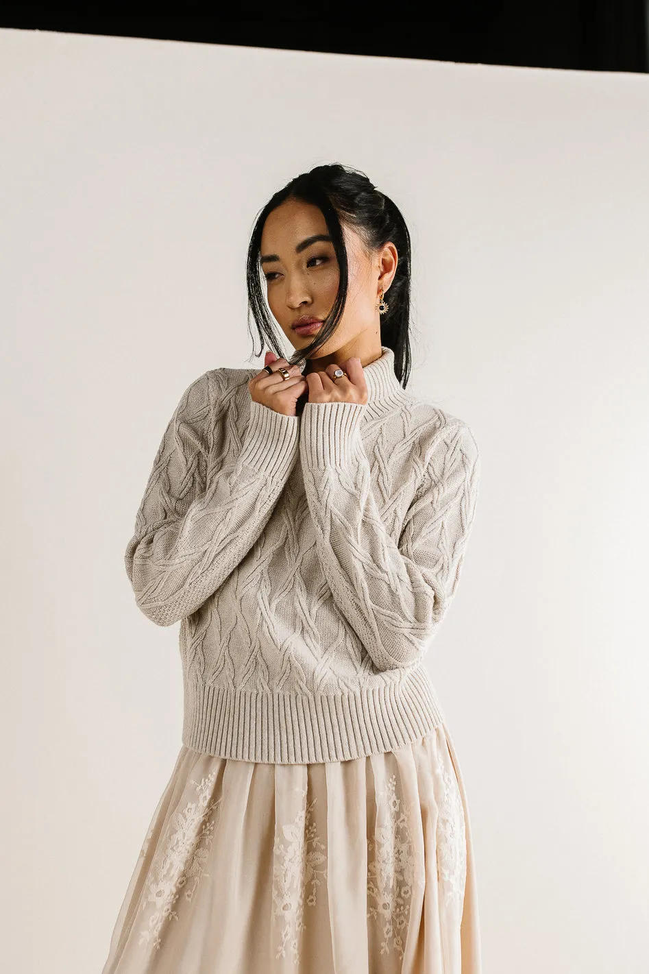 Maeve Turtleneck Sweater in Tan - FINAL SALE