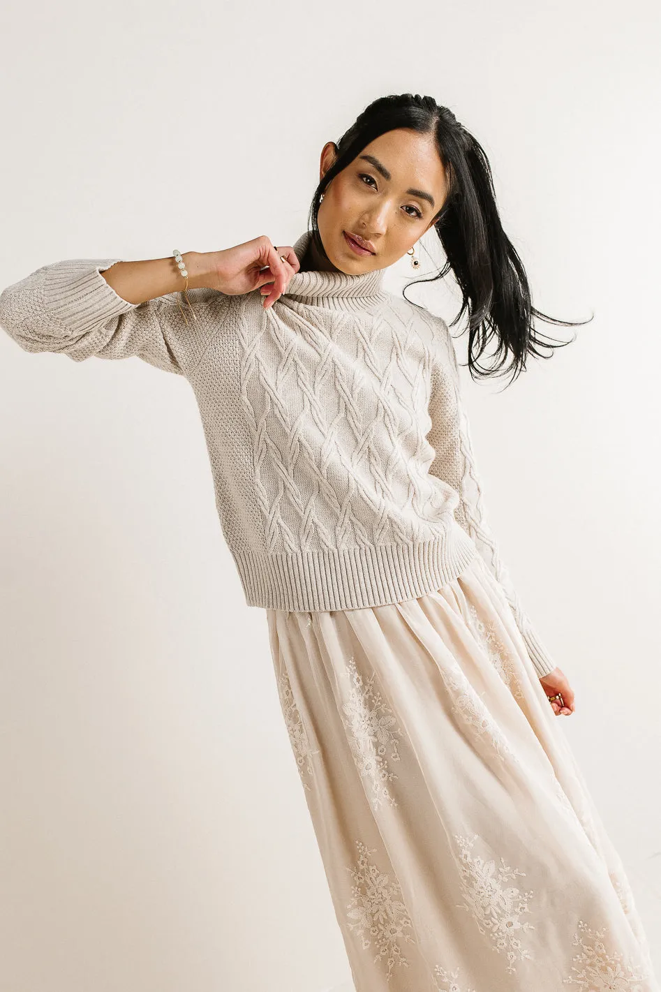 Maeve Turtleneck Sweater in Tan - FINAL SALE