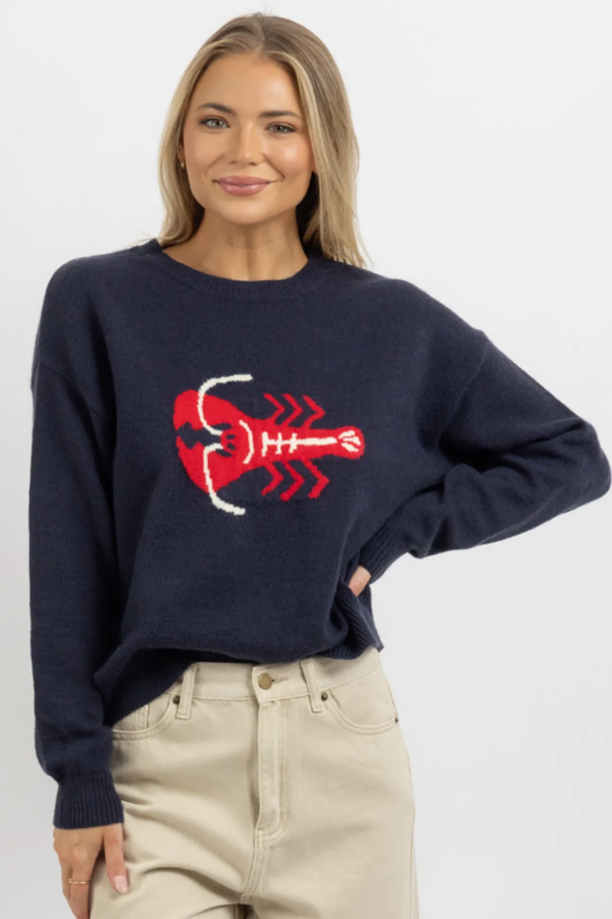 MAINE LOBSTER NAVY SWEATER