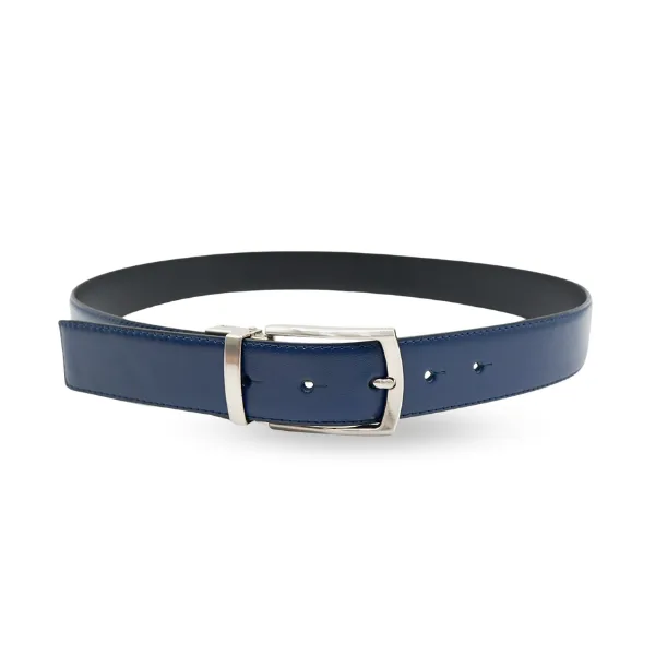 MARCO - Mens Navy & Black Genuine Leather Reversible Belt & select your own Buckle