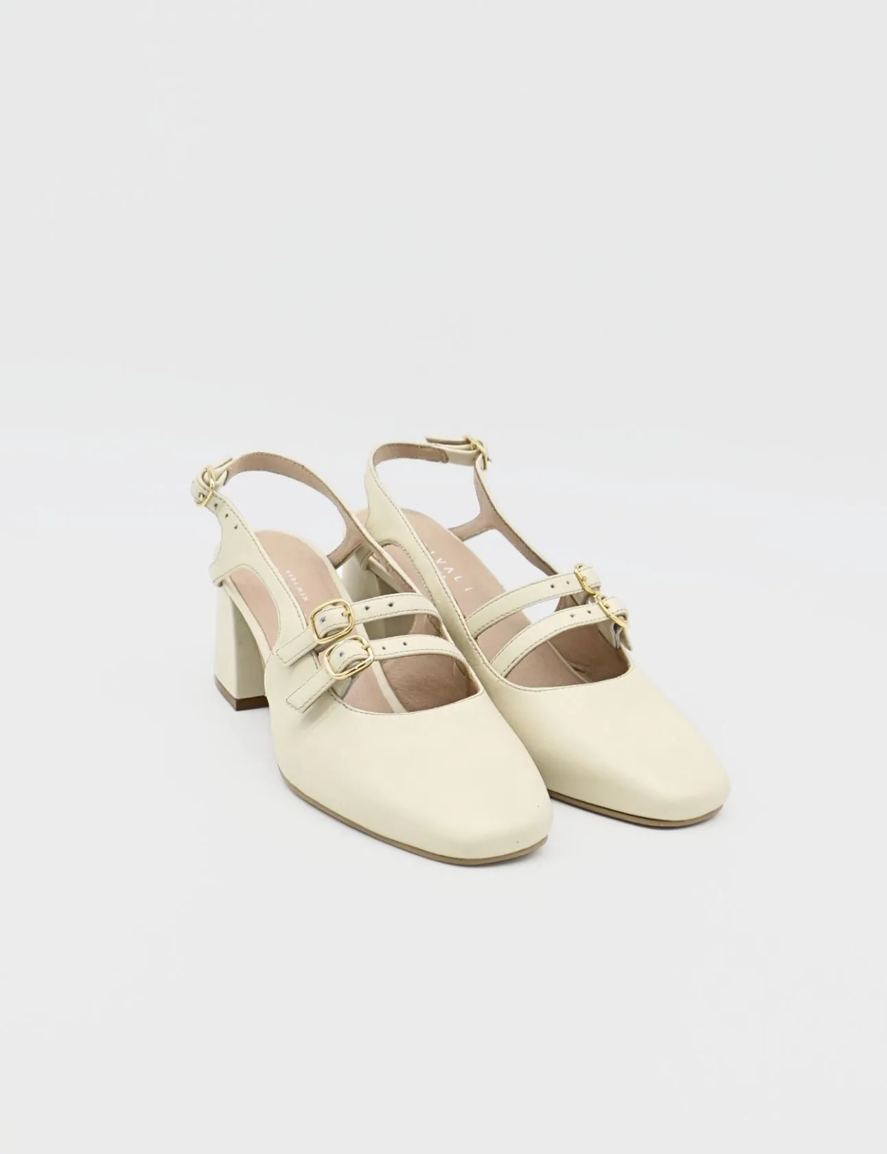 Marie mary janes in off white leather womens shoes