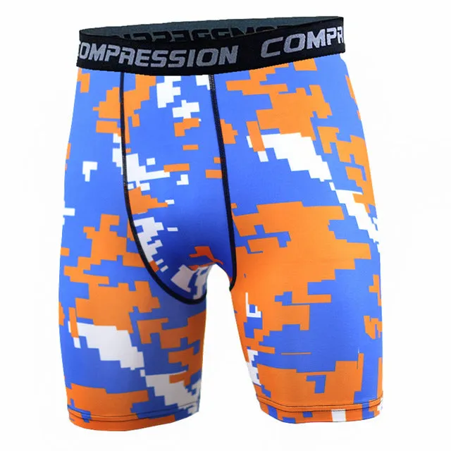 Mens Compression Shorts 2016 Summer Camouflage Bermuda Shorts Fitness Men Cossfit Bodybuilding Tights Camo Shorts