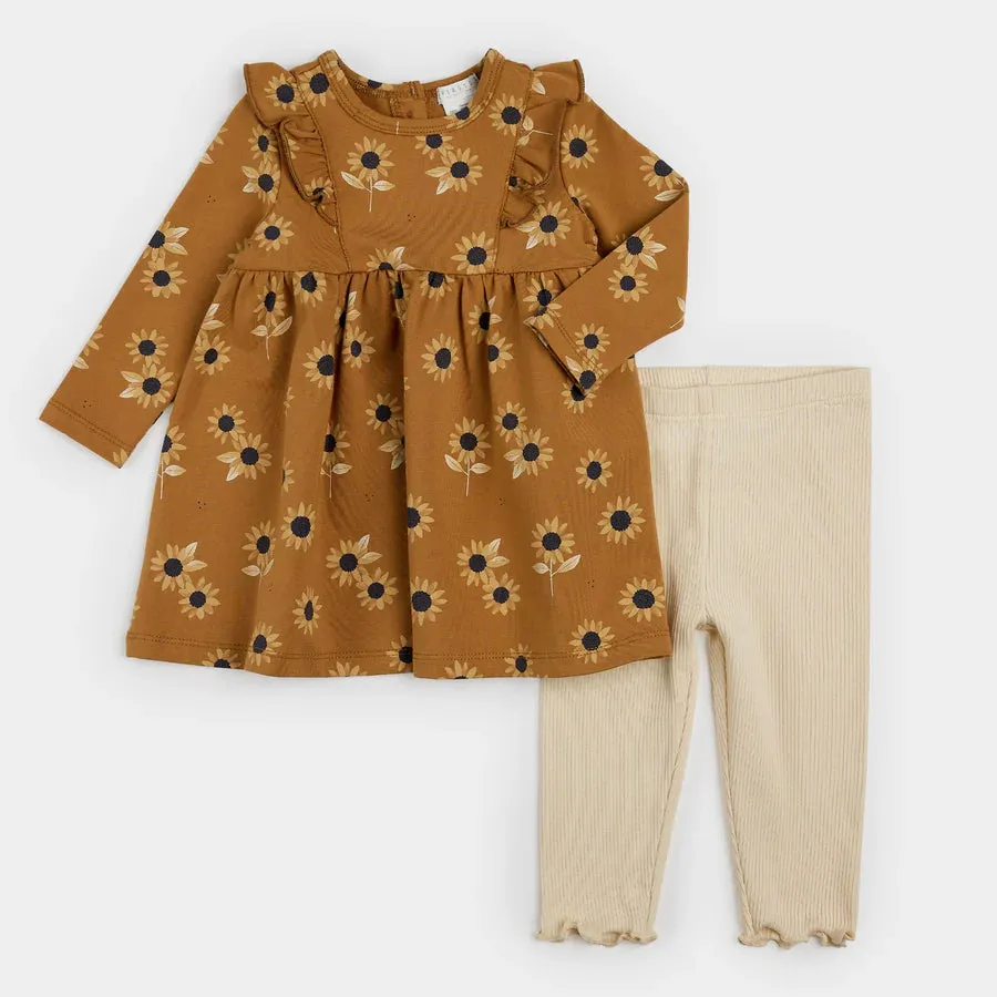 MIL Sunflower Print Amber Dress Set