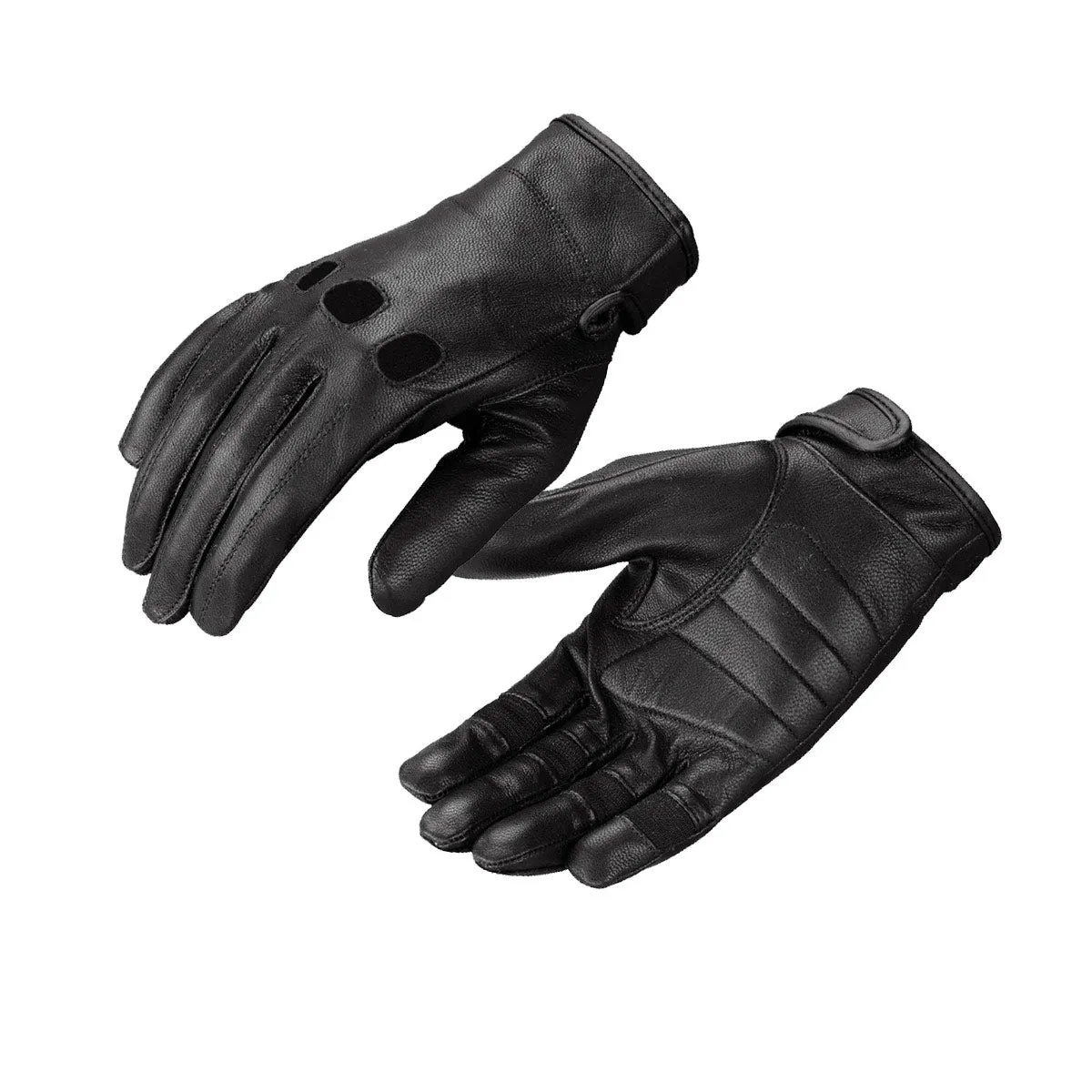 Milwaukee Leather SH811 Men's Black Leather Unlined Classic Style Driving Gloves