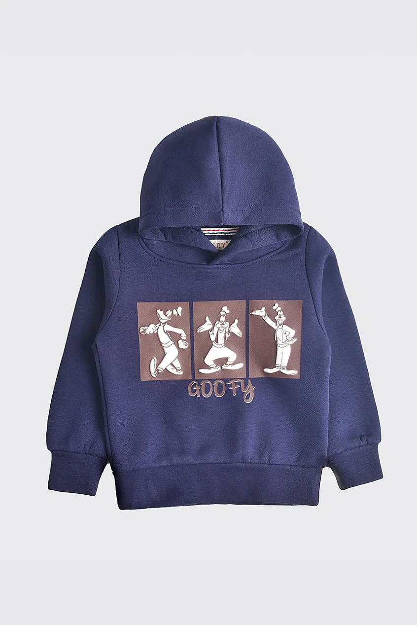 Navy Blue Disney Goofy Fleece Hoodie