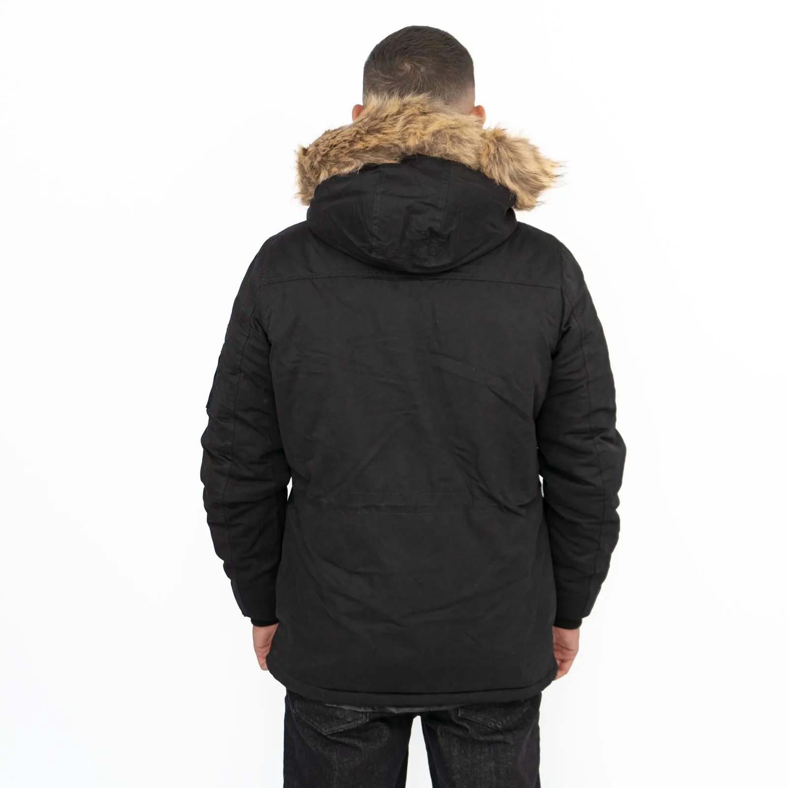 Next Men Parka Jacket Padded Shower Resistant