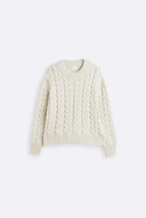 Old Money Soft Wool Cable Knit Sweater