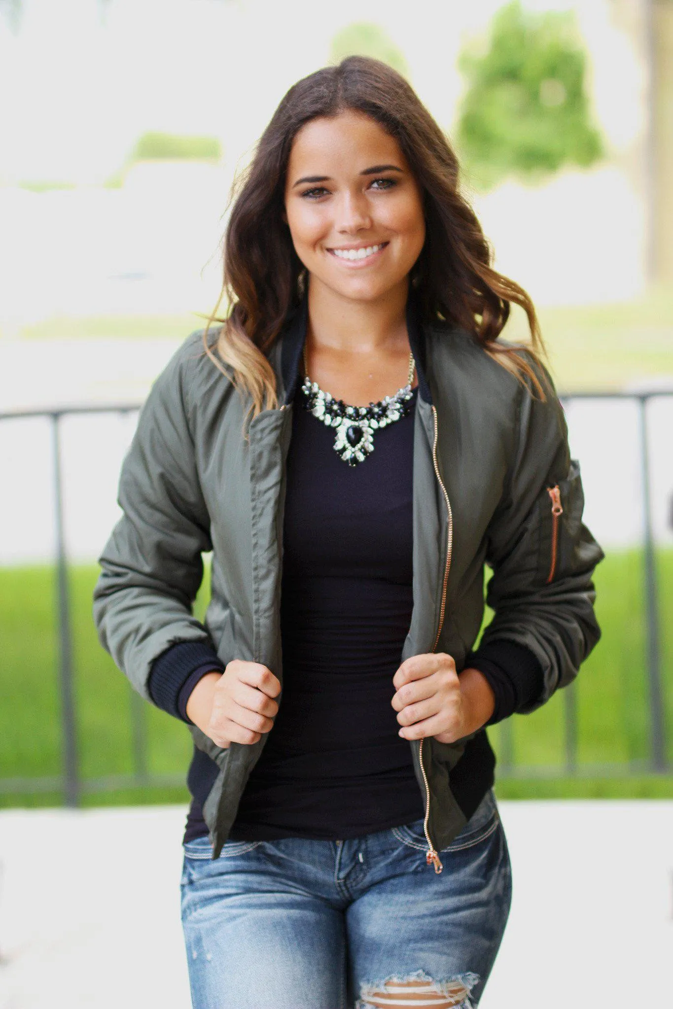 Olive Bomber Jacket