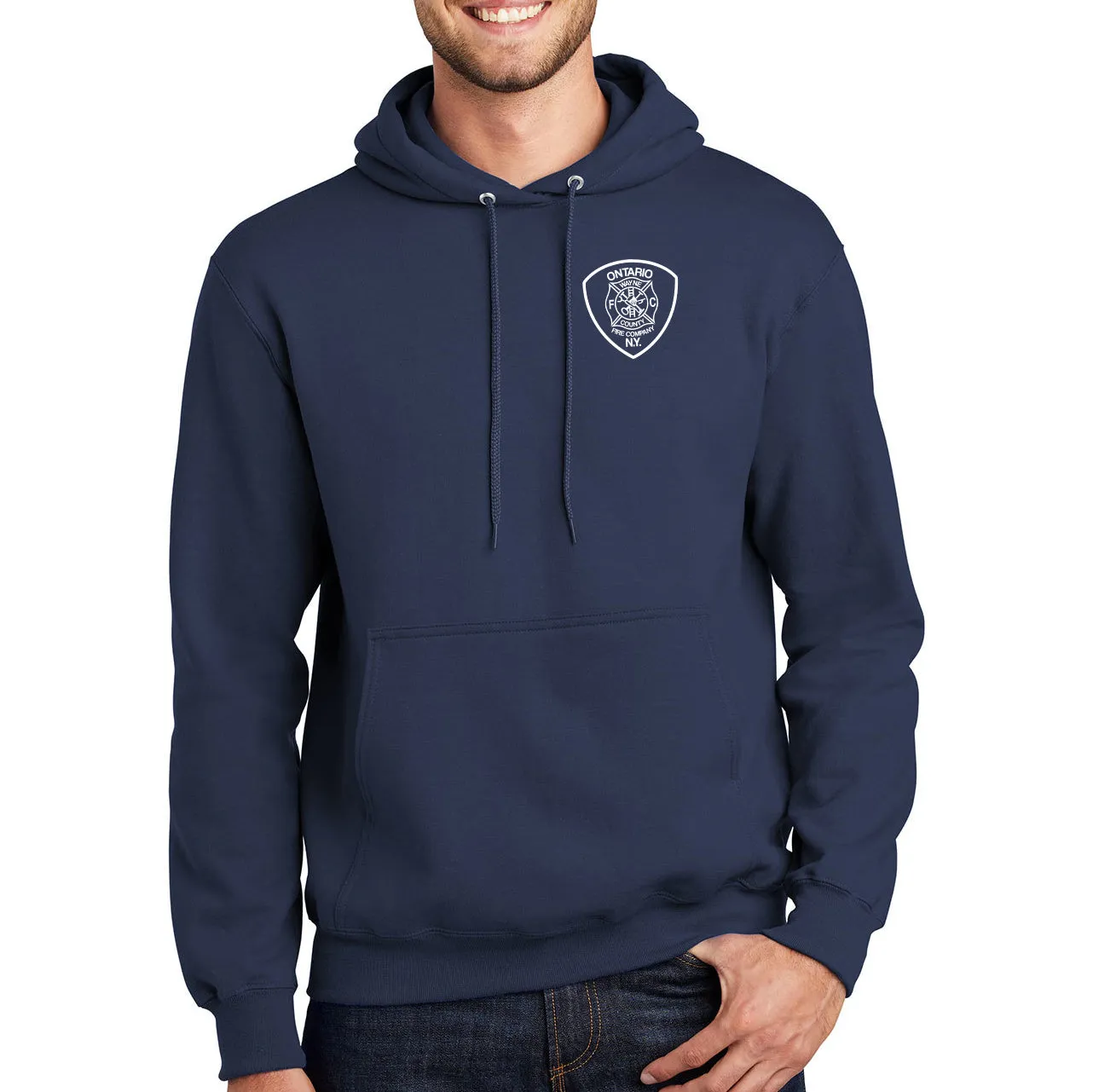 Ontario Fire Tall Pullover Hooded Sweatshirt- Navy