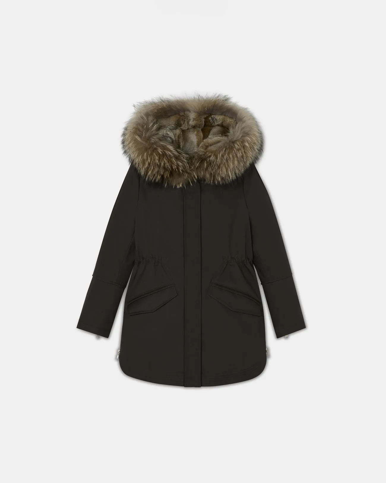 Parka Mi-Longue Chocolat