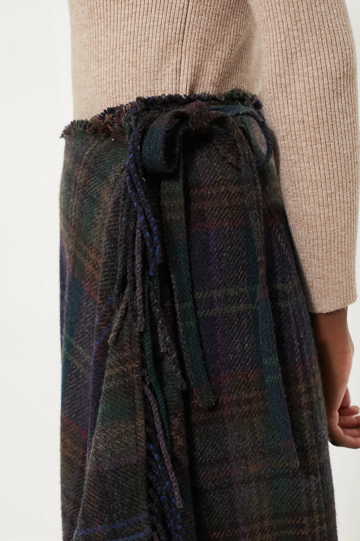 Plaid Multi Wool Blend Leonna Skirt