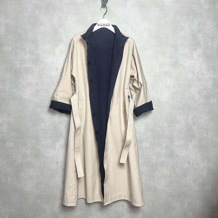 POLAND製 / REVERSIBLE STAND-UP COLLAR LONG COAT