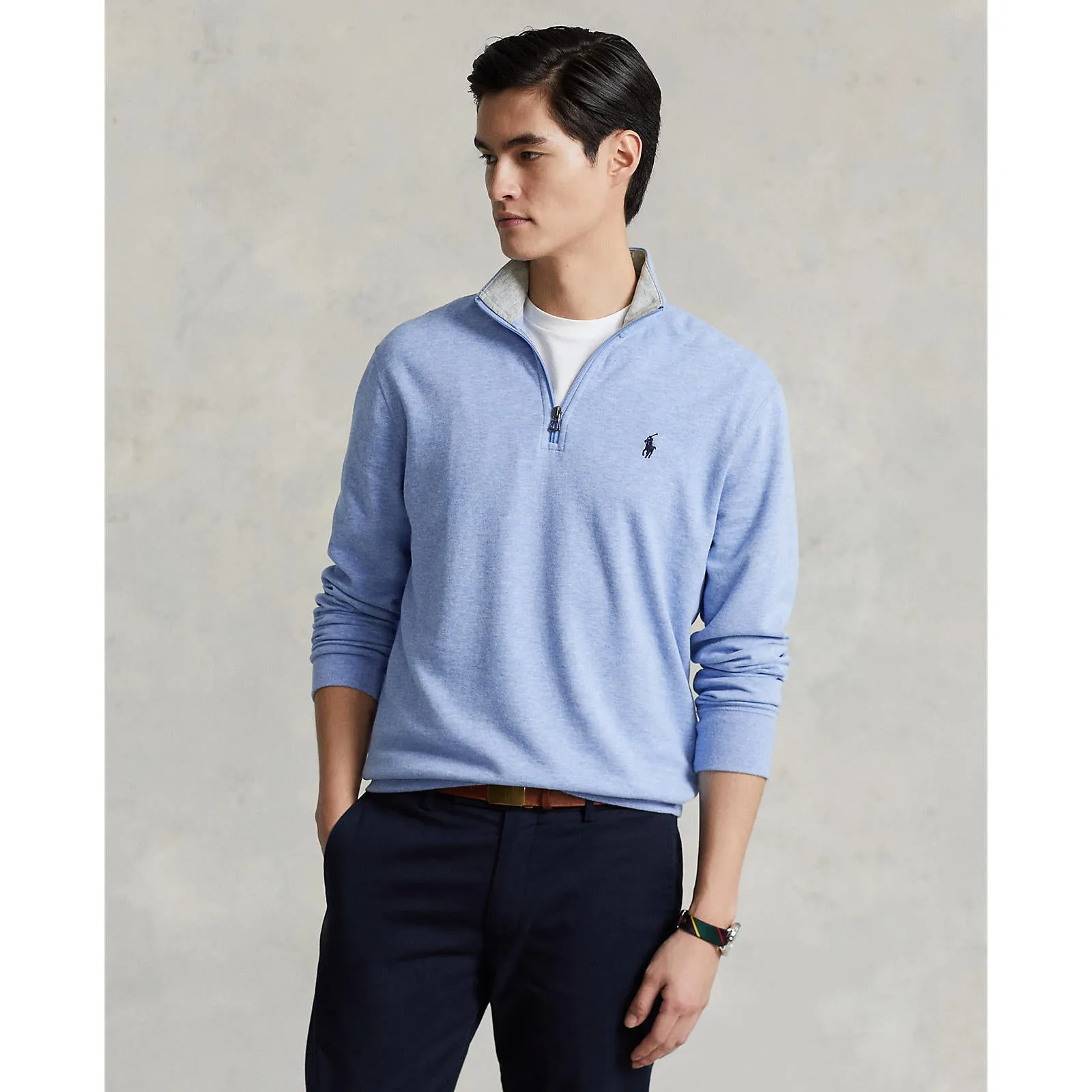 Polo Ralph Lauren - Luxury Jersey Quarter Zip Sweatshirt - Blue