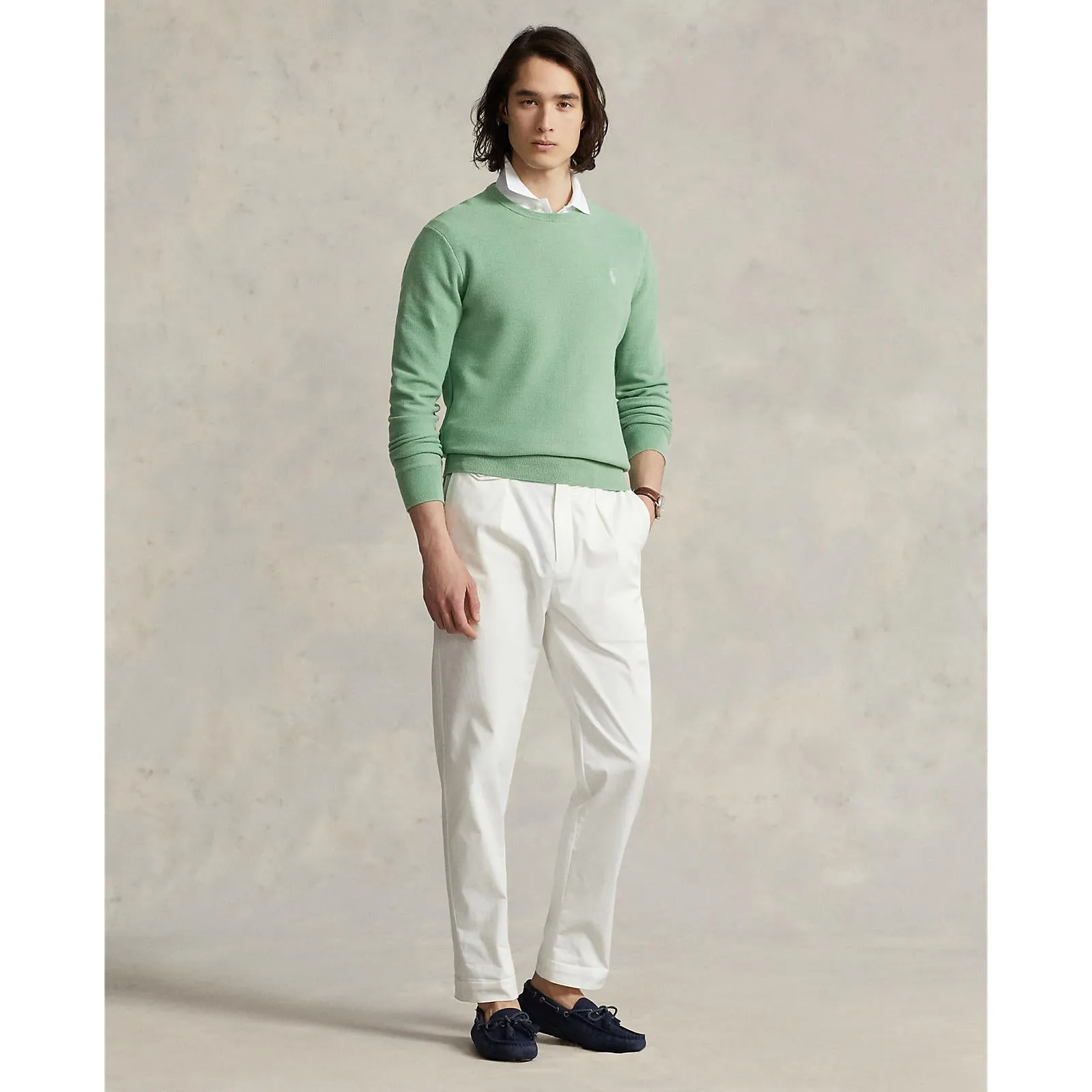 Polo Ralph Lauren - Mesh Knit Cotton Crewneck Sweater - Pistachio