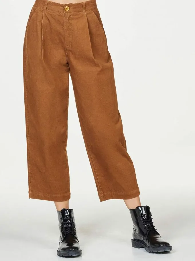 Poppie Organic Cotton Corduroy Pleated Culottes