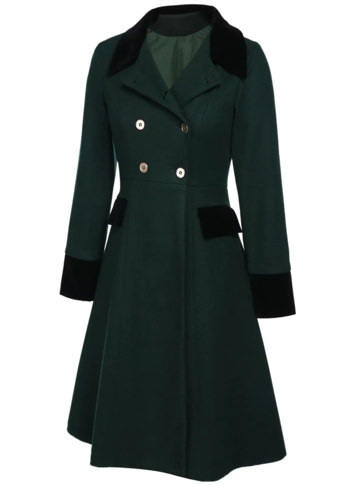 [Pre-Sale] Blue 1940s Solid Button Coat