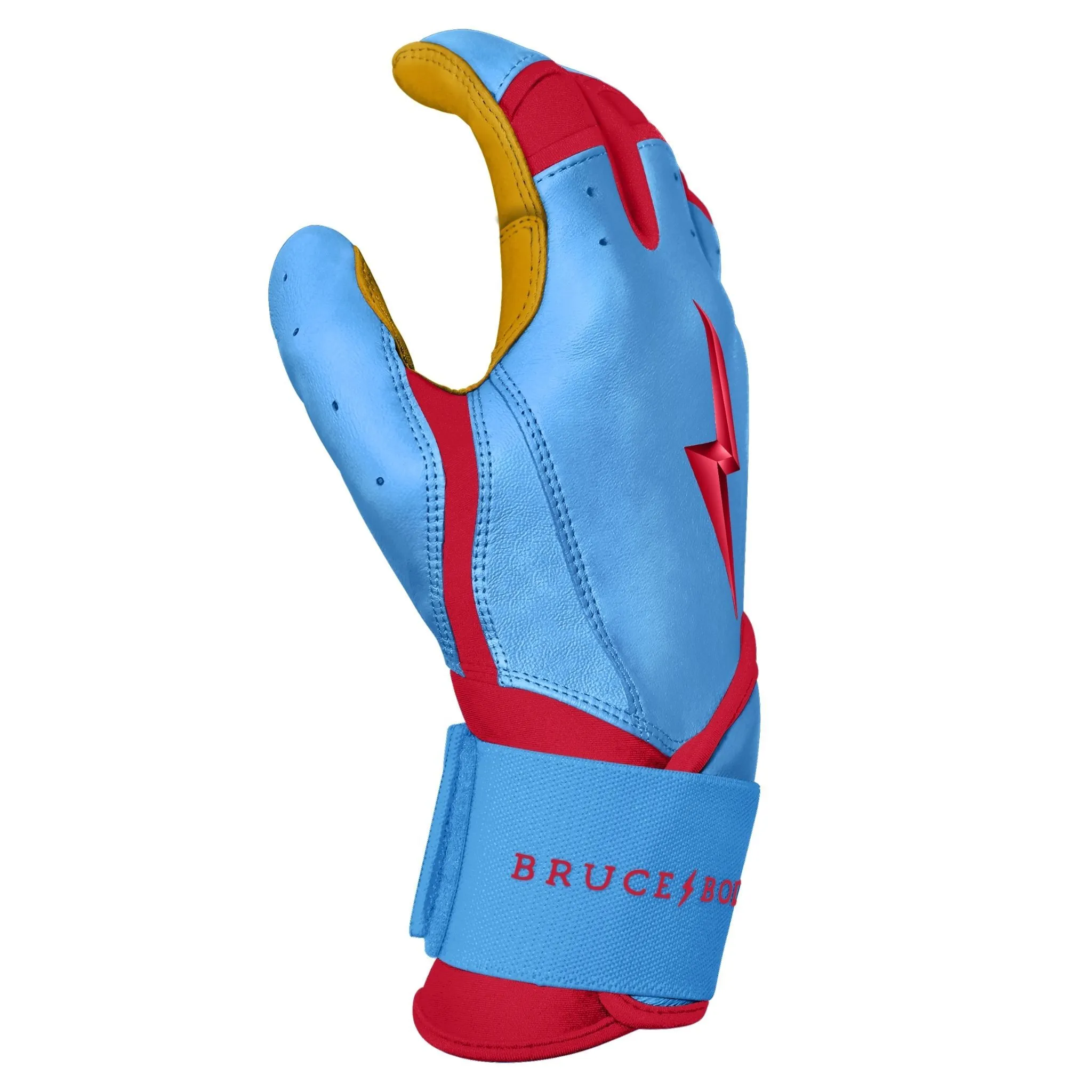 PREMIUM PRO BADER Series Long Cuff Batting Gloves | BABY BLUE