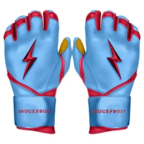 PREMIUM PRO BADER Series Long Cuff Batting Gloves | BABY BLUE