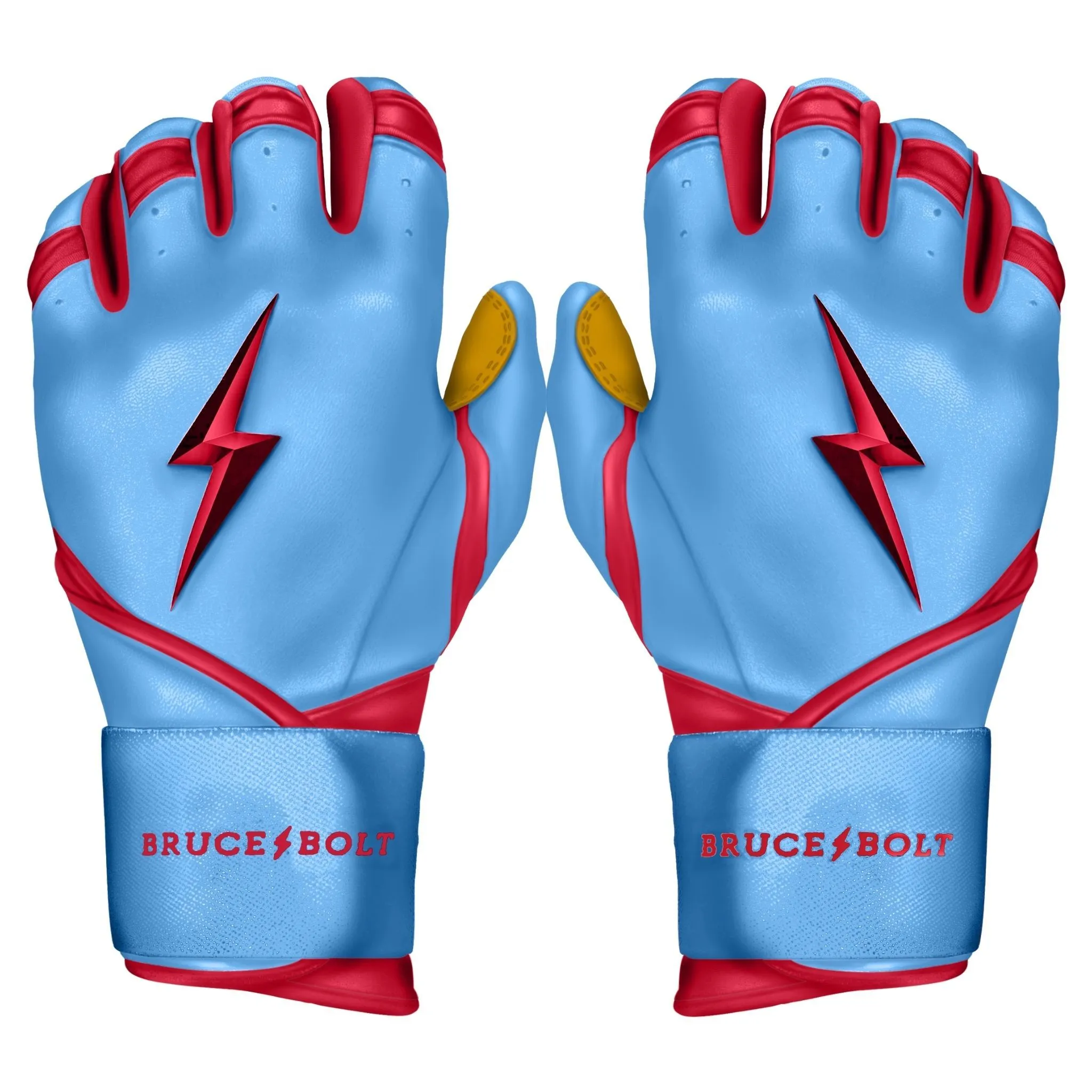 PREMIUM PRO BADER Series Long Cuff Batting Gloves | BABY BLUE