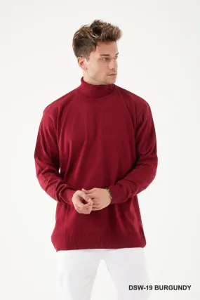 Recess Premium Burgundy Knit Turtle Neck Sweater