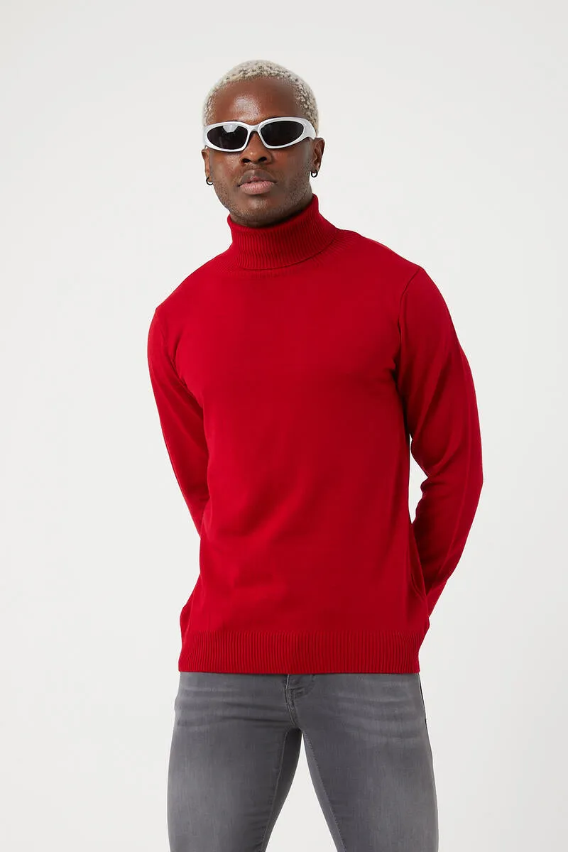 Recess Premium Red Knit Turtle Neck Sweater