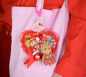 Recycled Fabric Bag charm- Bear