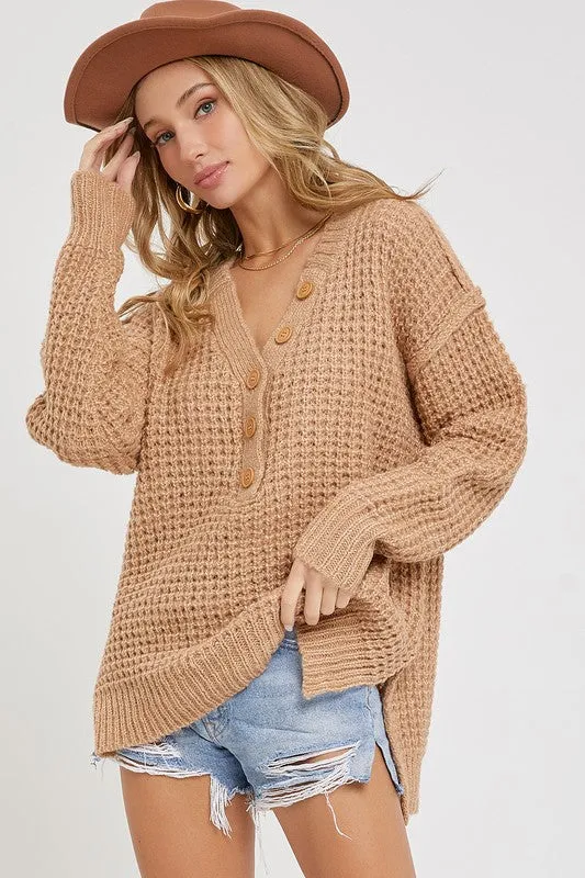 Reg/Plus Classic Chunky Waffle Sweater